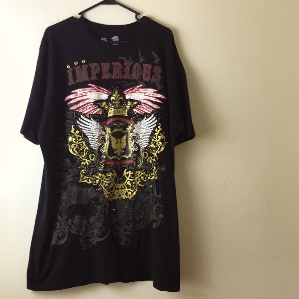Self trading inc Imperious graphic black/gold/red t-shirt Sz 4XL .